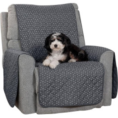 Furhaven Recliner Slipcover Water-Resistant Reversible Polka Paw Print Furniture Protector Cover - Серый, Recliner