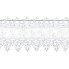 Plauener Spitze by Modespitze, Штора-сетка Бистро с карманом для стержня высококачественная вышивка белый 28 см ширина 176 см