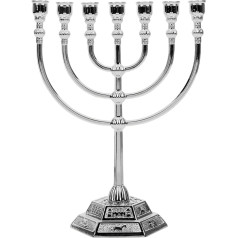 VOSAREA 7 ветвей Менора свечи держатель Ханука свечи держатель канделябр центральный элемент для Иерусалим еврейский праздник декор 17 см сере