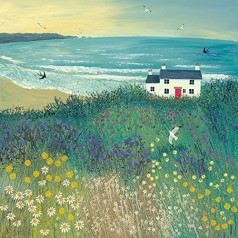 Jo Grundy Cottage by Ocean Meadow 85 x 85 cm Canvas Print