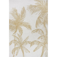 NORTHRUGS Ковры для помещений и улицы 160 x 230 см - погодоустойчивые ковры Бохо Модерн Пальмы Листья Цветочный Узор Коврик Патио Коврик Балкон Ков
