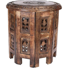 The Wooden Town Кофейный столик, круглый приставной столик, деревянный акцентный столик, маленький приставной столик, резной деревянный приставн