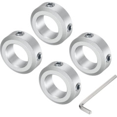 Карта поиска Schraubschaftmanschette für 14-mm-Schaft, 4 Klemmmanschetten 24 mm Außendurchmesser, 8 mm Dicke, Klemmkragenusus Aluminiumlegierung mit M5 Stellschrauben und einem Schraubenschlüssel