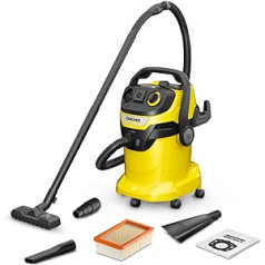 Kärcher WD 5 P V-25/5/22 Wet/Dry Vacuum Cleaner, Blow Function, Power: 1100 W, Plastic Container: 25 L, Suction Hose: 2.2 m, with Socket, Includes Car Nozzle