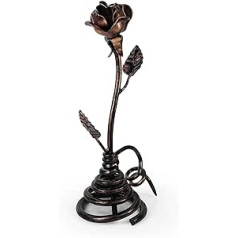 Aoneky Ewige Gusseiserne Rose mit Base - Handgeschmiedete Eisen Rose - Geschenk für Frau Mama zum Jahrestag Valentinstag Muttertag Hochzeitstag Eisernen Kupfer Hochzeit (Kupfer)