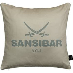 Sansibar Decorative Cushion, Sofa Cushion, 100% Cotton (with Filling, 45 x 45 cm, Taupe/Anthracite)