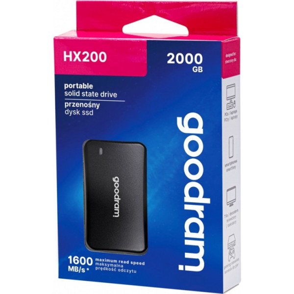 ssd hx200 2tb usb-c+a 1600/1500mb/s черный