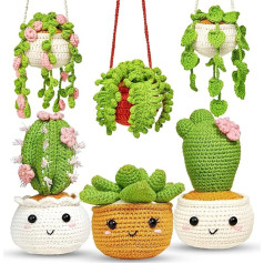 ASTNIC Crochet Set for Beginners, Crochet Hook Set, Cactus Hanging Crochet Starter Kit Adults with Instructions (English language not guaranteed), for DIY Crafts with Crochet Hooks, Yarn, Filling,