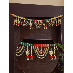 TIED RIBBONS Door Toran with Latkan Toran Side Hanger | Toran for Door, Indian Traditional Bandar Whale, Indian Toran Door Hanger for Puja, Diwali, Housewarming, Deepawali, Navratri,