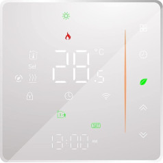 Fesjoy WiFi Smart Thermostat Temperaturregler Wöchentlich programmierbar Unterstützt Touch Control/Mobile APP/Sprachsteuerung Kompatibel mit Home, für Wasser- / Gasboiler 5A Weiß