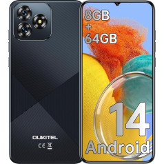 OUKITEL C53 Android 14 смартфон без контракта - 8GB + 64GB/1TB мобильный телефон без контракта, Octa Core 6.6 дюймов HD + смартфон, 13MP + 5MP камеры 4300mAh мобильный телеф