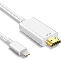 NCGGY HDMI кабель для iPhone к телевизору Lightning к HDMI адаптер совместим с iPad, i-Phone14,13,12,11, YouTube к телевизору выход, HD1080P видео и звук синхронизации, легк