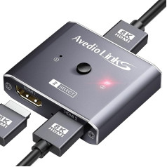 avedio ссылки HDMI переключатель 8K @ 60 Гц, алюминий двунаправленный HDMI переключатель 2 в 1 выход или 1 в 2 выхода HDMI Splitter, Ultra HD HDMI Splitter переключатель