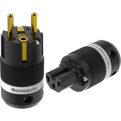 Monosaudio Высококачественная пара Schuko Plug и Cold Device Plug 16 A 250 V IEC Power Plug (Gold-Plated, 100)