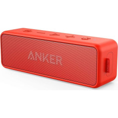 Anker SoundCore 2 Bluetooth Lautsprecher, Enormer Bass mit Dualen Bass-Treibern, 24h Akku, Verbesserter IPX7 Wasserschutz, Kabelloser Lautsprecher für iPhone, galaxy usw(Generalüberholt)