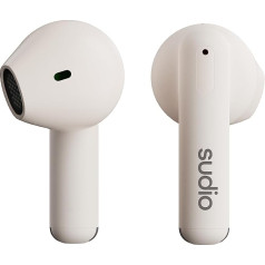 Sudio A1 Snow White Bluetooth Earphones, сенсорное управление с компактной беспроводной зарядной подставкой, защита IPX4, шумопроницаемые наушники со встроен