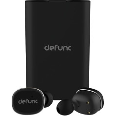 Defunc True Wireless kabellose In-Ear Bluetooth Kopfhörer mit 60 Std. Spielzeit/Redezeit, Bluetooth 5.0, Mik. integriert, die Ladeschale ist eine 2100mAh POWERBANK zum laden aller Smartphones geeignet