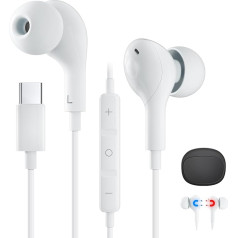 Наушники для iPhone с кабелем для iPhone 15 Pro Max, [Apple MFi Certified] USB C наушники Type C In-Ear Headphones, магнитные, микрофон для Samsung S24/S23/iPad Pro