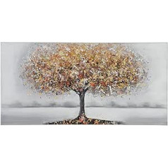 GILDE Large Picture XXL on Canvas 120 x 60 cm Tree Brown Grey Gold Colours
