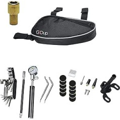 Gidup Bicycle Repair Kit – Bicycle Tool Set, 16 in 1 Bicycle Multitool – Robust Bicycle Saddle Bag with High-Quality Aluminium Air Pump