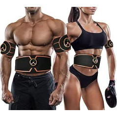 Zhailyn EMS Training Device, Abdominal Muscle Trainer, USB Rechargeable Muscle Stimulator, Abdominal Trainer, Portable Muscle Stimulator, for Abdomen, Arm Fitness, Training, Gang (8 Modes & 19