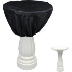 J&C Bird Bath Открытый Водонепроницаемый 420D Bird Bath Фонтан Крышка для Зимнего Патио Bird Bath Крышка для Сада Круглый Черный 35 x 24 дюйма