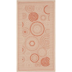 Акцентный ковер SAFAVIEH Courtyard Collection CY1906-3201, 60 x 90 см, натуральный и терра, без ворса, легкий уход, для помещений/наружных работ, моющийся, идеальн