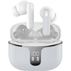 Renimer Bluetooth Headphones, In-Ear Headphones, Wireless Bluetooth 5.3 Wireless Headphones with 4 Microphones, Wireless Earbuds, 40 Hours HiFi Stereo, LED Display, USB-C, IP7 Waterproof Earbuds,