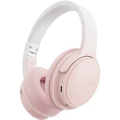 SLuB Wireless Headset Over Ear, Foldable Bluetooth Headset, HD Stereo Sound, Built-in HD Microphone, 30 Hours Playtime, Suitable for Mobile Phone, Computer, TV, Games, Outdoor, Office (Pink)