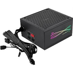 Aerocool LUXPRORGB550M, Semi-Modular RGB 550W Power Supply, 80Plus Bronze +88%, Japanese Capacitors, 14 cm FDB Fan with APFC Technology, ARGB Compatible, Black