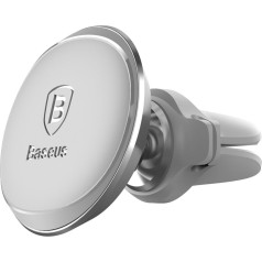 Магнитный держатель телефона на дефлектор, серебристый.