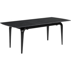 Mr. Deko Обеденный стол Piacenza Раздвижной стол темно-серый 160/200 x 90 x 77 см Столешница из спеченного камня Вмещает до 6 человек Каркас стола черный