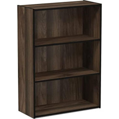Furinno Pasir 3-ярусная открытая полка, книжные шкафы, орех колумбийский, 57,7 (Ширина) x 80 (Высота) x 24,1 (Глубина) см