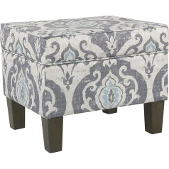 Homepop Home Decor | K7646-A750 | Современный прямоугольный пуфик для хранения с мягкой обивкой | откидной крышкой для гостиной и спальни, Suri Blue