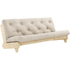 Karup Design 3-местный диван-кровать Fresh в скандинавском стиле, натуральное дерево с бежевым матрасом, 140 x 200 см, сосна, сертифицирован FSC Mix, каркас: