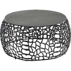 Finebuy Möbel Zum Wohlfühlen FineBuy Кофейный стол металлический 66 x 66 x 30 см Диван стол алюминиевый круглый дизайн гостиной стол с АСТ структура небольшой 