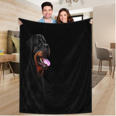 Ririx Милый ротвейлер, одеяло для кровати, дивана, софы, кресла, кемпинга и путешествий, легкое одеяло, размер L (203,4 x 152,4 см)