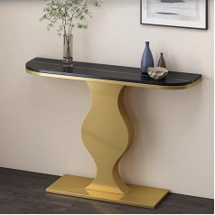 Generic Консольные столы для прихожей Консольный стол для прихожей Узкий диванный стол Rock Top Accent Table с золотым металлическим основанием Консол