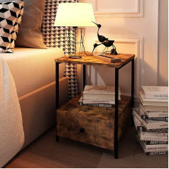 Wodeer Прикроватные тумбочки с зарядной станцией, приставной столик с беспроводным зарядным устройством, USB-портами и розетками, прикроватна