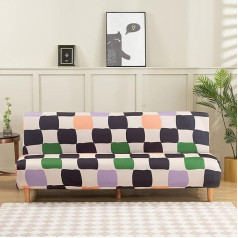 ‎Jianyana jianyana Modern Armless Sofa Cover 2 3 Seater Stretch Fit Sofa Covers Durable Spandex Elastic Futon S (Colorful)