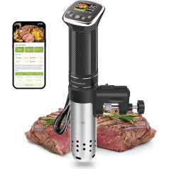 KitchenBoss Sous Vide Stick Garer: WiFi Precision Cooker App Control Sous Vide Rod 1100 W Circulation 40°C - 90°C Temperature Range IPX7 Waterproof LCD Touch Display Ultra Quiet Diving Circulator
