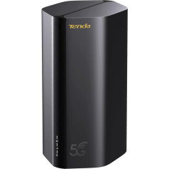Tenda 5G03 5G NR LTE WLAN Router for Nano SIM Card (AX1800 CAT19 2.4GHz: 574Mbit/s+5GHz: 1201Mbit/s, 4.67Gbps in Download) 2-гигабитный порт, Plug & Play, технология Wi-Fi 6, MU-MIMO, WPA3, черный