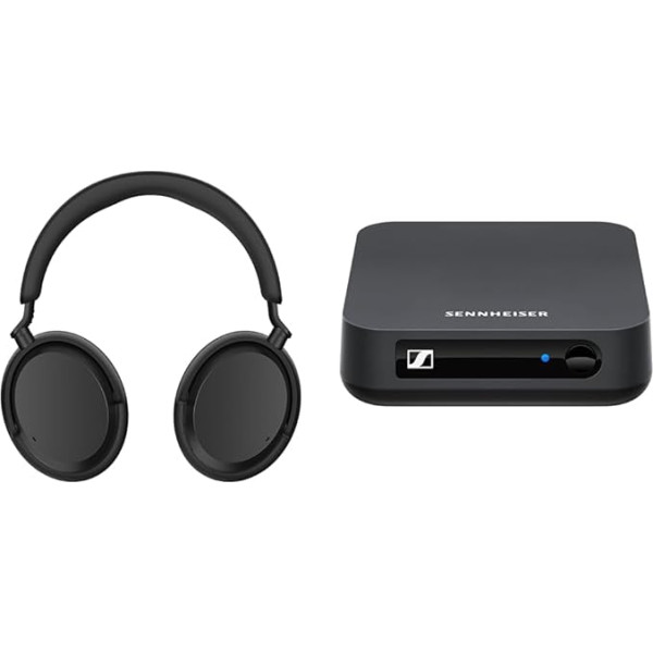 Беспроводные Bluetooth-наушники Sennheiser ACCENTUM, 50 часов работы от аккумулятора и Bluetooth-передатчик BT T100 для Hi-Fi и домашних развлечений, черный, 9,3 x 9,3 x 