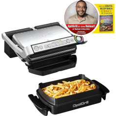 Tefal GC714D Контактный гриль OptiGrill+ с противнем для закусок и выпечки | В комплекте книга рецептов | 6 интеллектуальных программ | 4 уровня темпера