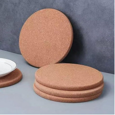 Grouarty dicke Kork-Tischsets, 8-teilig, Korkmatten für heiße Pfannen, runde Tischsets und Korkuntersetzer für heiße Gerichte, Kochen, Milch, Kaffee, Pflanzen, 19 см