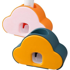 YouYuer 2 x Автоматический дозатор зубной пасты, дозатор зубной пасты, автоматический настенный, без сверления, дозатор зубной пасты для детей, 