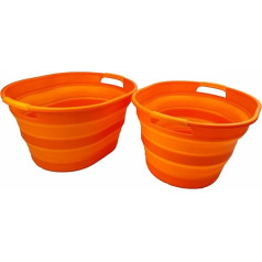 SAMMART 23L Складная пластиковая корзина для белья - овальная ванна/корзина - складная корзина для хранения - портативный лоток для стирки - экон