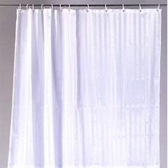 Vinn Dunn Hotel Shower Curtain Waterproof Antibacterial White Polyester Stripes with Weighted Hem (180 x 180 см)