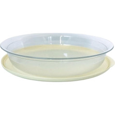 Tupperware Clasic Royal Dinner Bead Flat 1.3 Litre Serving Plate Without Rim Light Yellow Yellow