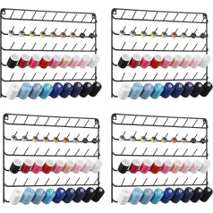 YBING Набор из 4 54 катушек для швейных ниток, держатель для ниток, металлическая подставка для подвешивания для вышивки, квилтинга, шитья (черн